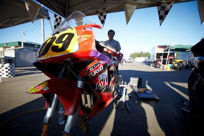 Madison (the bike) waiting for tires.
